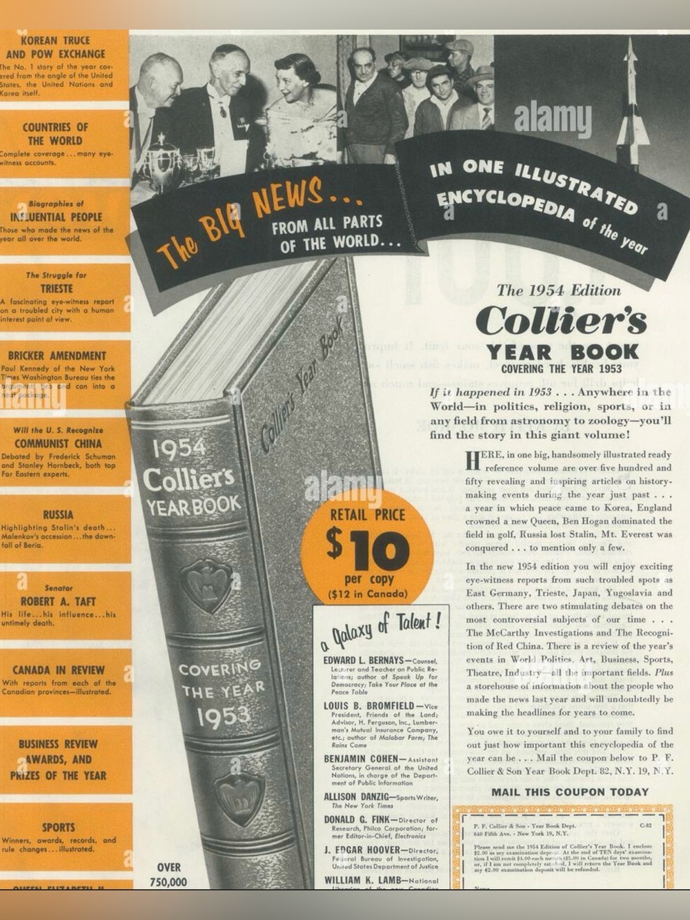 Annual 1954 Collier's Year Book Hardcover by Collier & Son